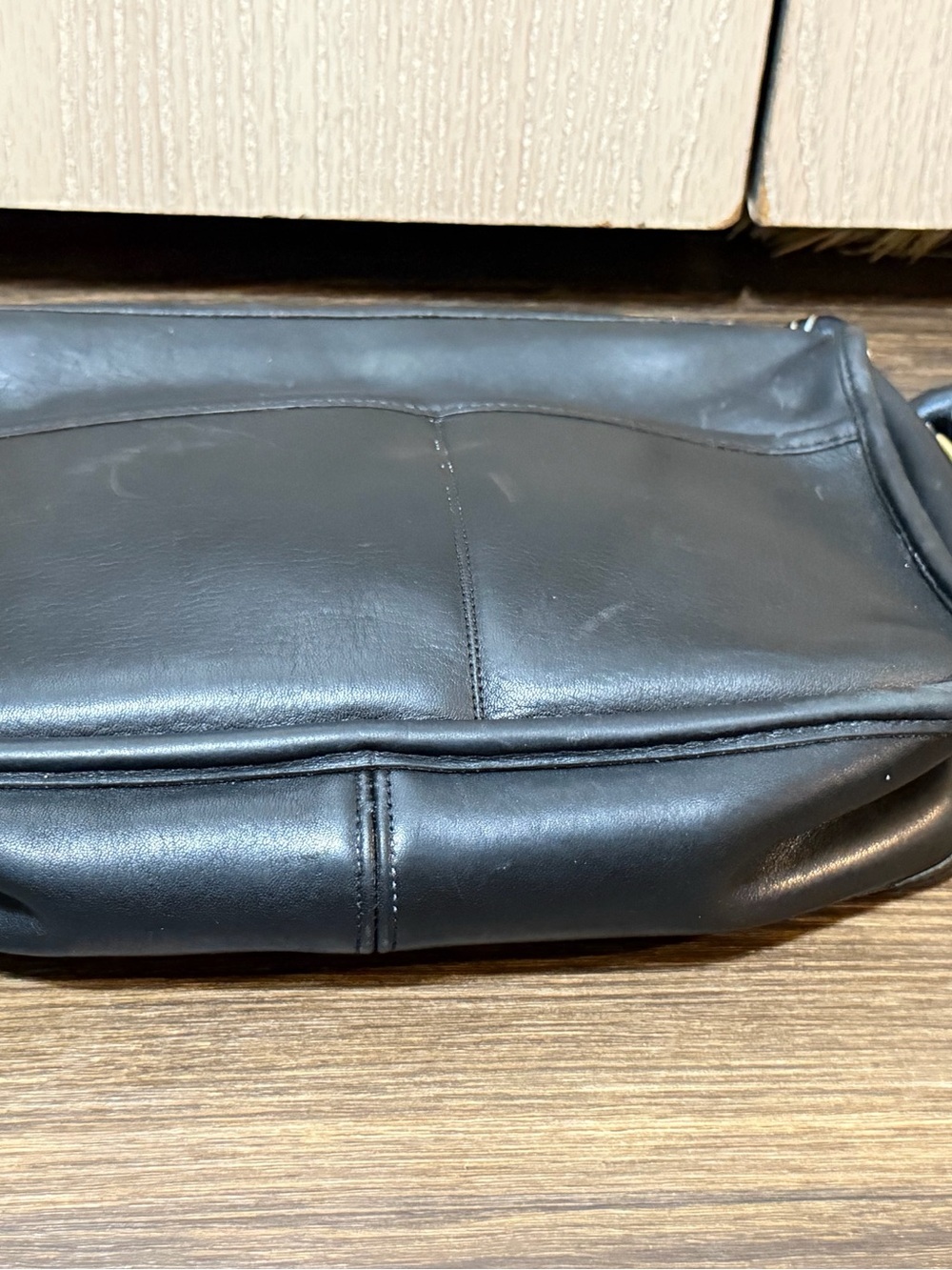 Vintage Coach 80s Companion Black Genuine Leather Made in the USA Purse #9039 - Picture 12 of 16